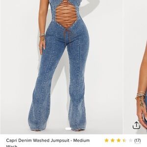 Fashion Nova Blue Denim Jumpsuit